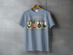 Four geese in sweaters with text: Softly spiraling still moving, overthinking.