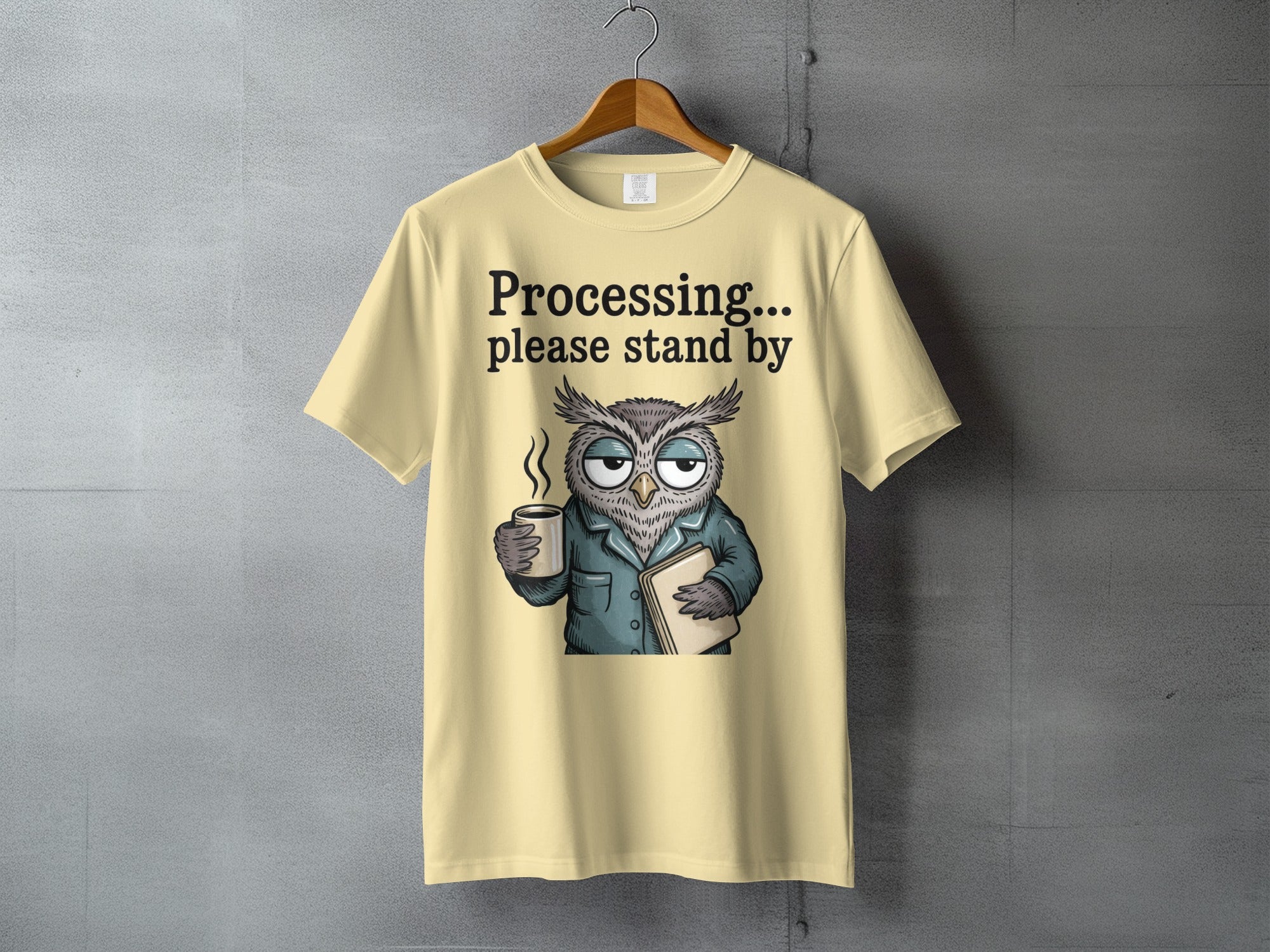 Processing please stand by owl coffee book glasses product type