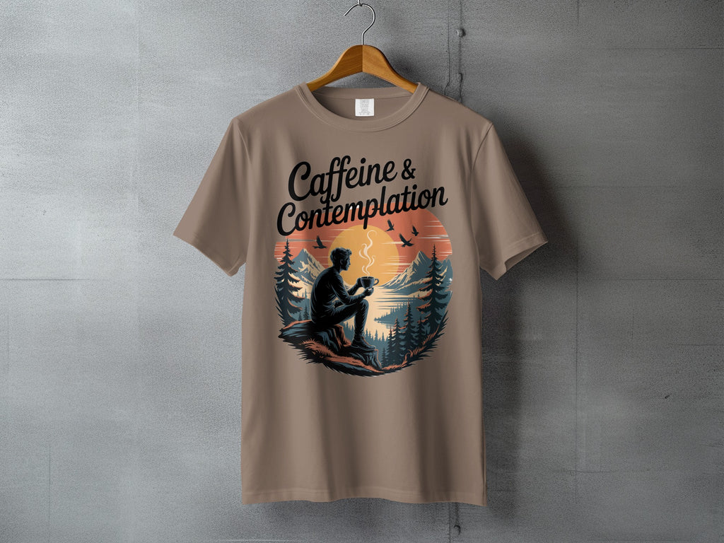 Caffeine & Contemplation Forest Lake Sunset T-Shirt product type