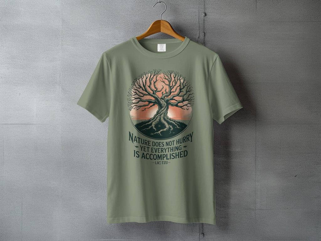 Nature Does Not Hurry Tree Artwork Lao Tzu Quote product type