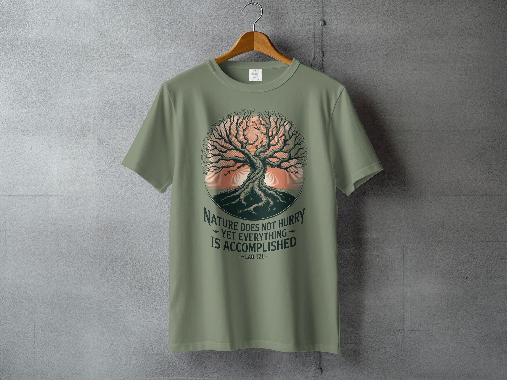 Nature Does Not Hurry Tree Artwork Lao Tzu Quote product type