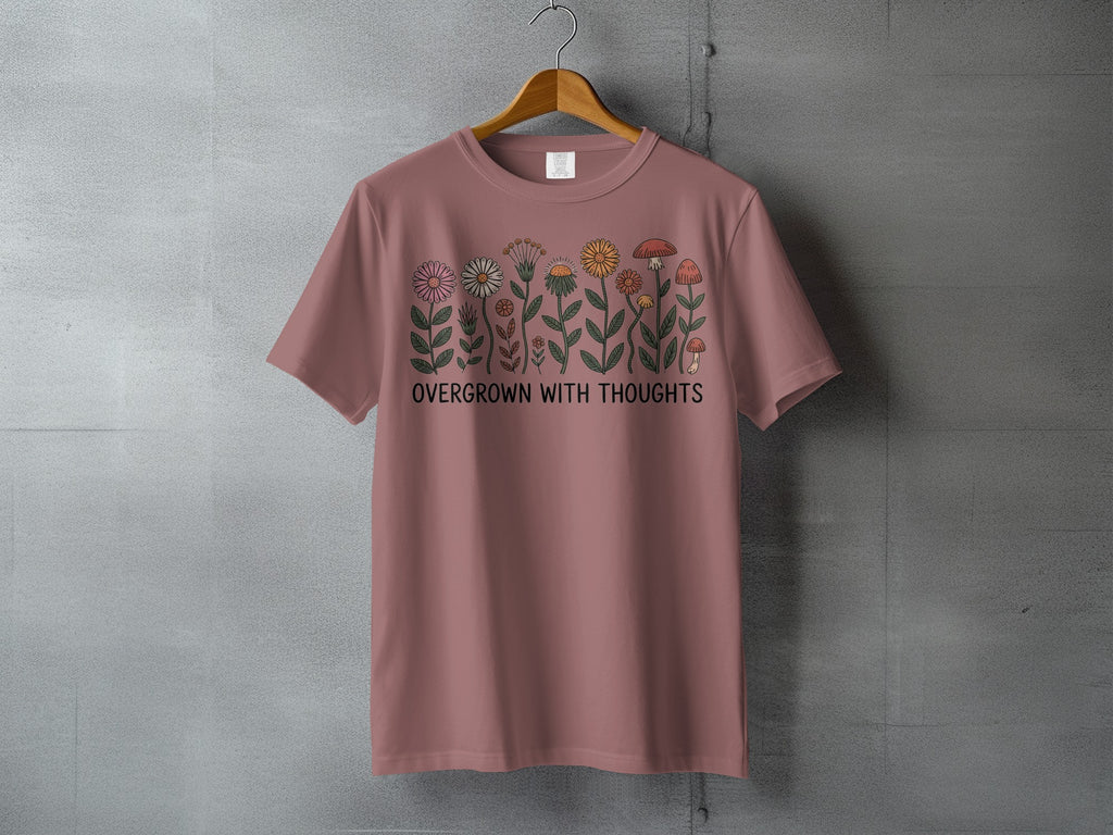 Overgrown With Thoughts Floral Mushroom T-Shirt Product Type