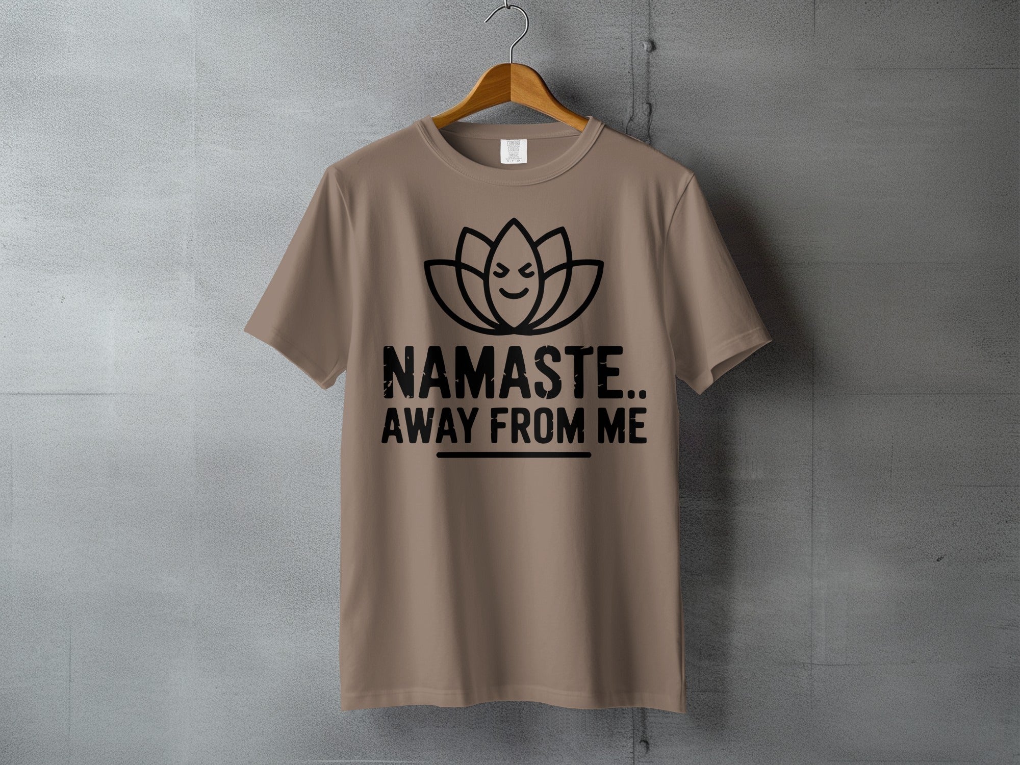 Namaste Away From Me Winking Lotus Design product type
Namaste
Away From Me
Lotus
Winking Face
Funny Quote
Sarcastic
Humorous
Zen
Meditation
Yoga
Graphic Print
T-shirt
Apparel
Unique Design
Statement Top
Gift Idea
Mindfulness
Spiritual Humor
Anti Social Humor
Casual Wear