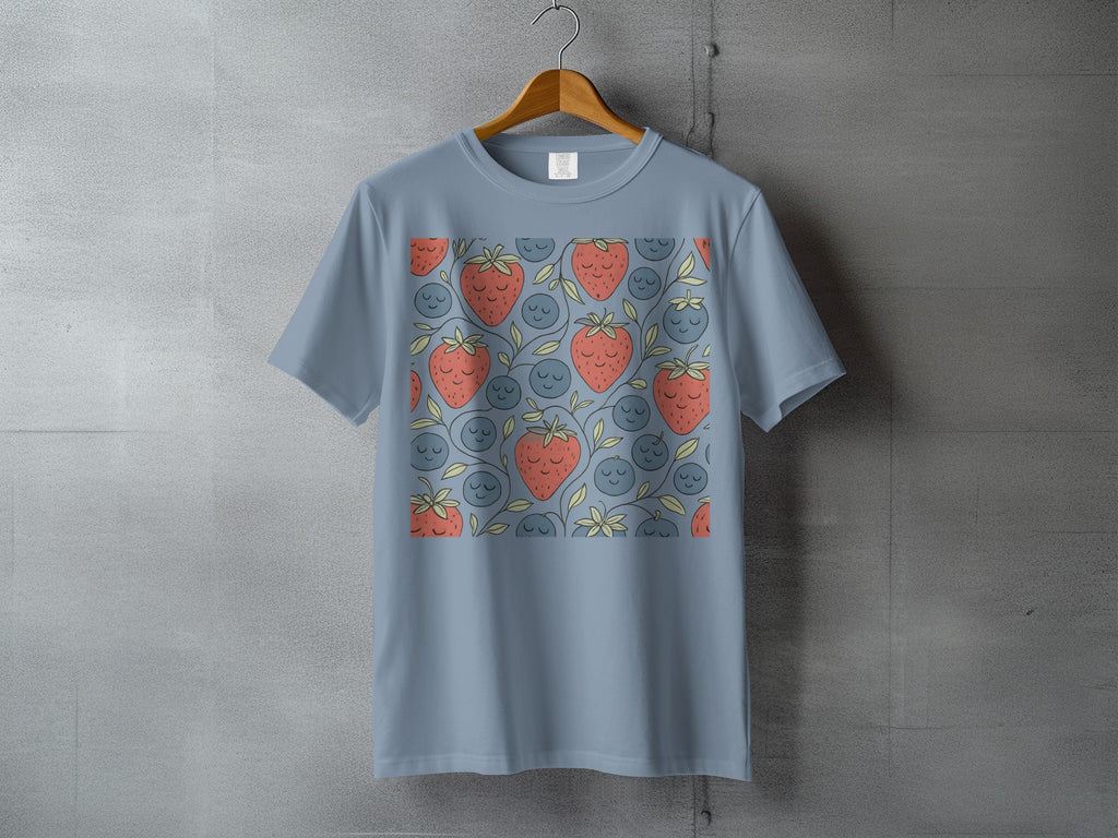 Sleepy Strawberry Blueberry Fruit Pattern product type
tshirt
shirt
tee
top
apparel
clothing
strawberry
blueberry
fruit
berry
pattern
print
design
cute
sleepy
happyface
nature
garden
summer
food
pastel
blue
red
fresh