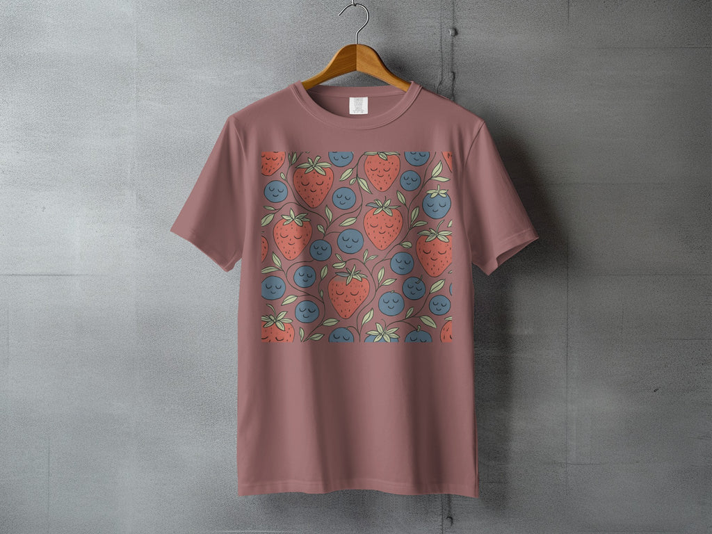Cute Strawberry Blueberry Sleepy Fruit Pattern product type