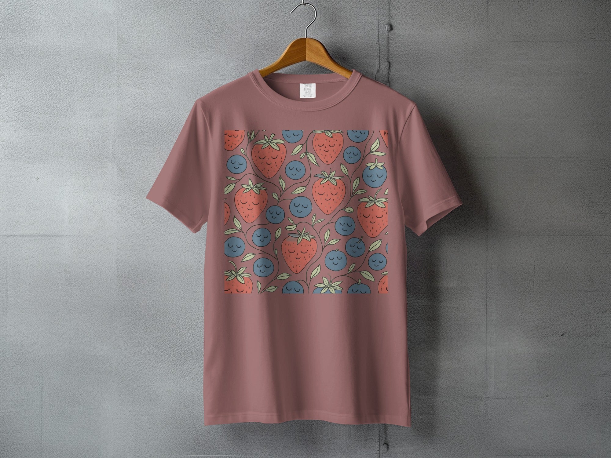 Cute Strawberry Blueberry Sleepy Fruit Pattern product type