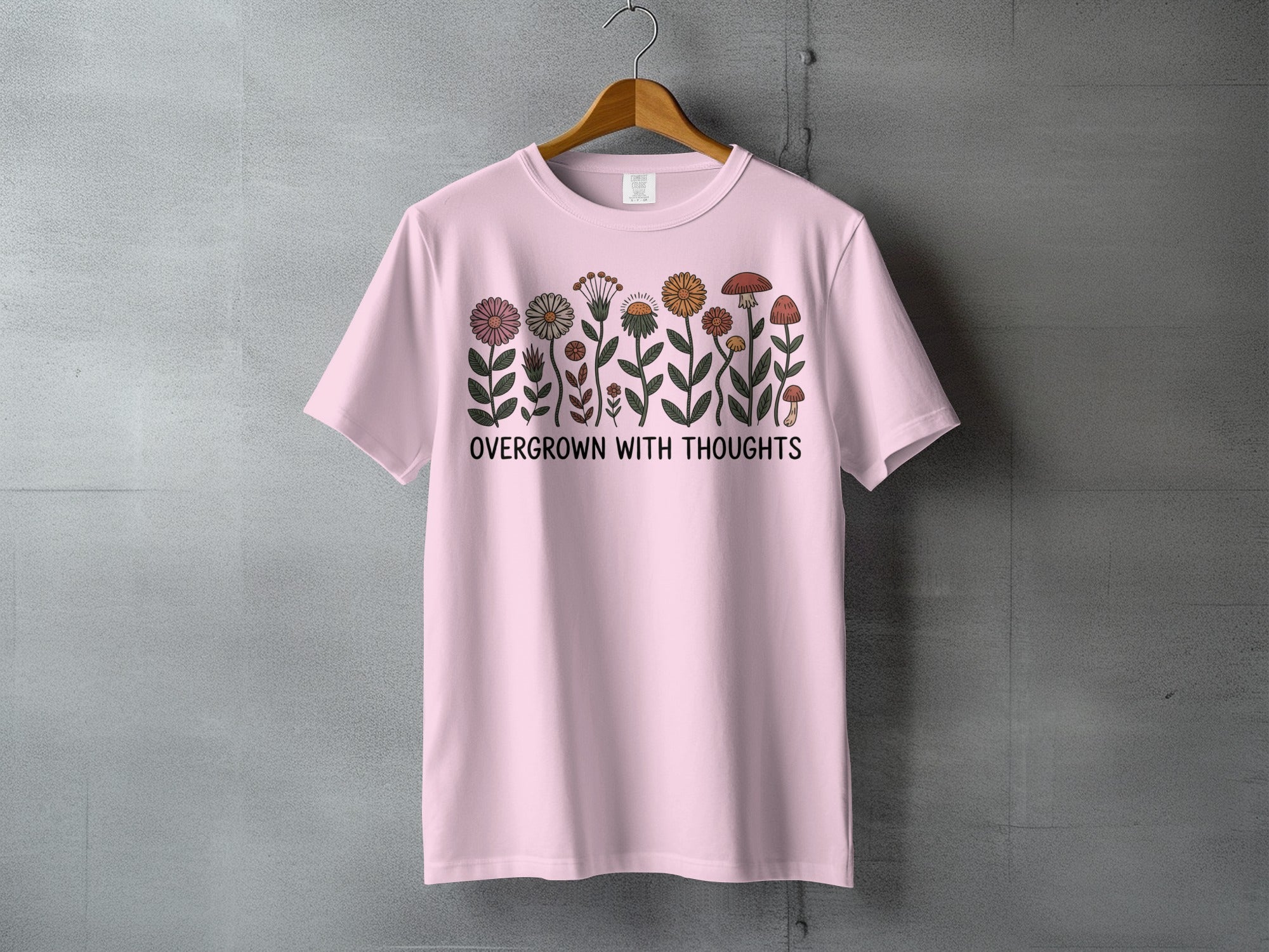 OVERGROWN WITH THOUGHTS flower mushroom garden Pink product type