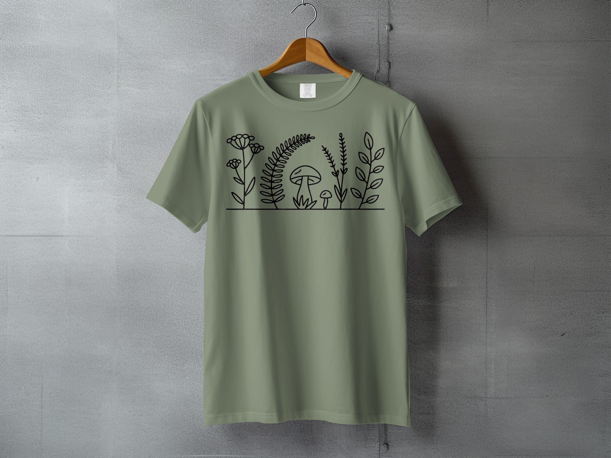 Botanical Line Art Wildflowers Ferns Mushrooms T-shirt product type