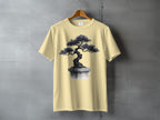 Black gray Bonsai Tree Design Cream Shirt product type
