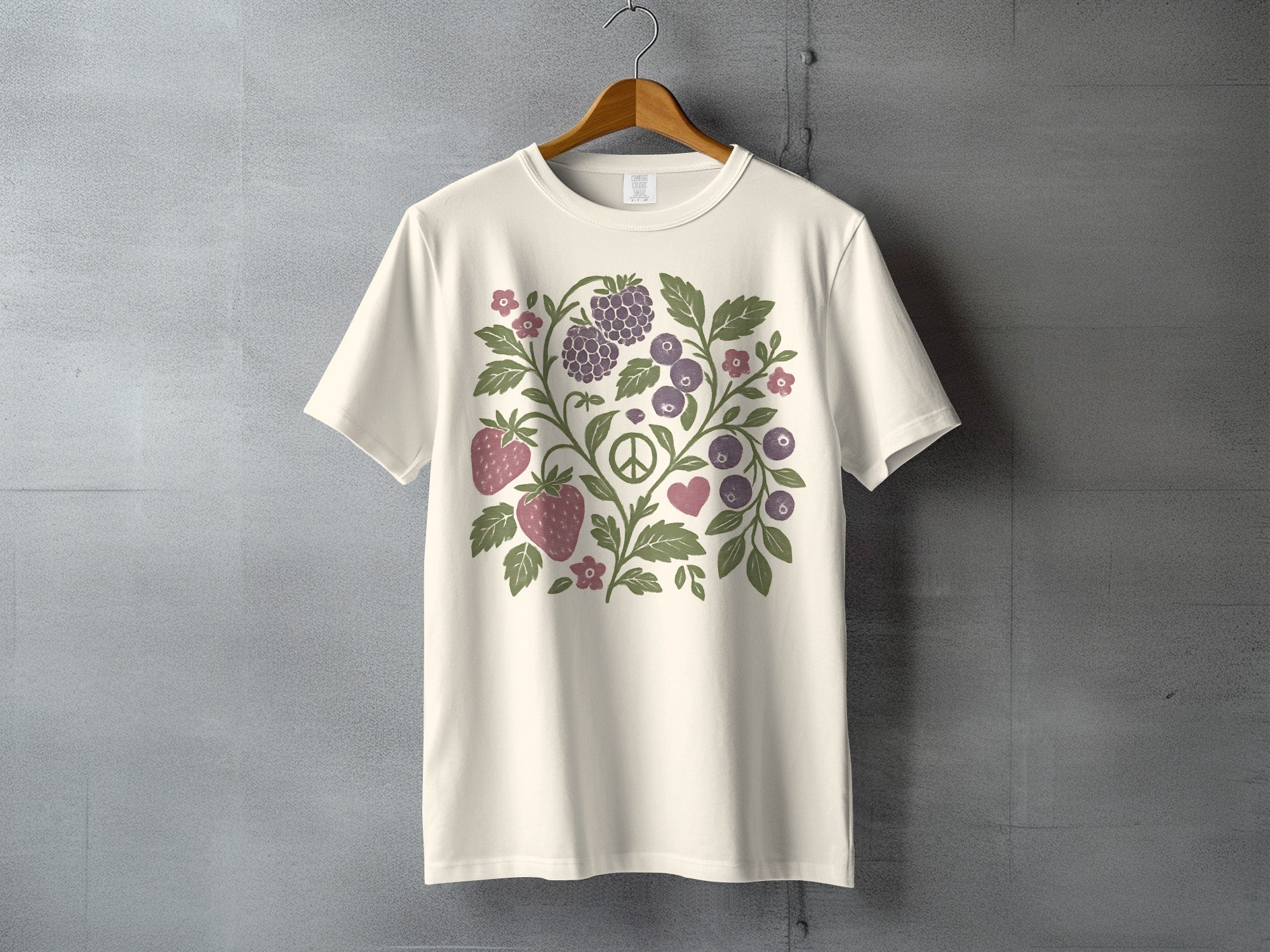 Strawberries Blackberries Blueberries Peace Love Tee product type