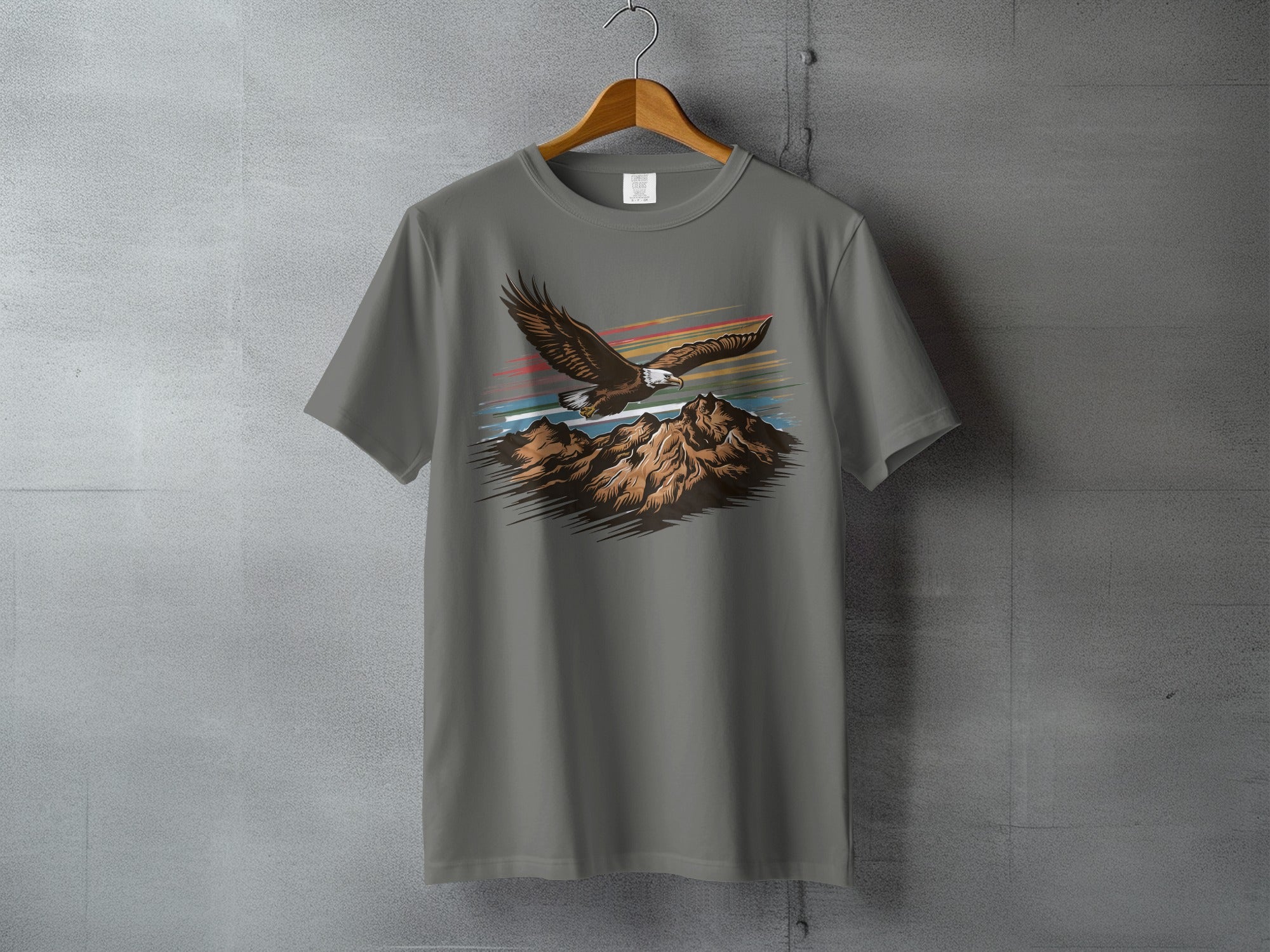 Eagle Mountains Stripes Flying Bird Design T-shirt product type