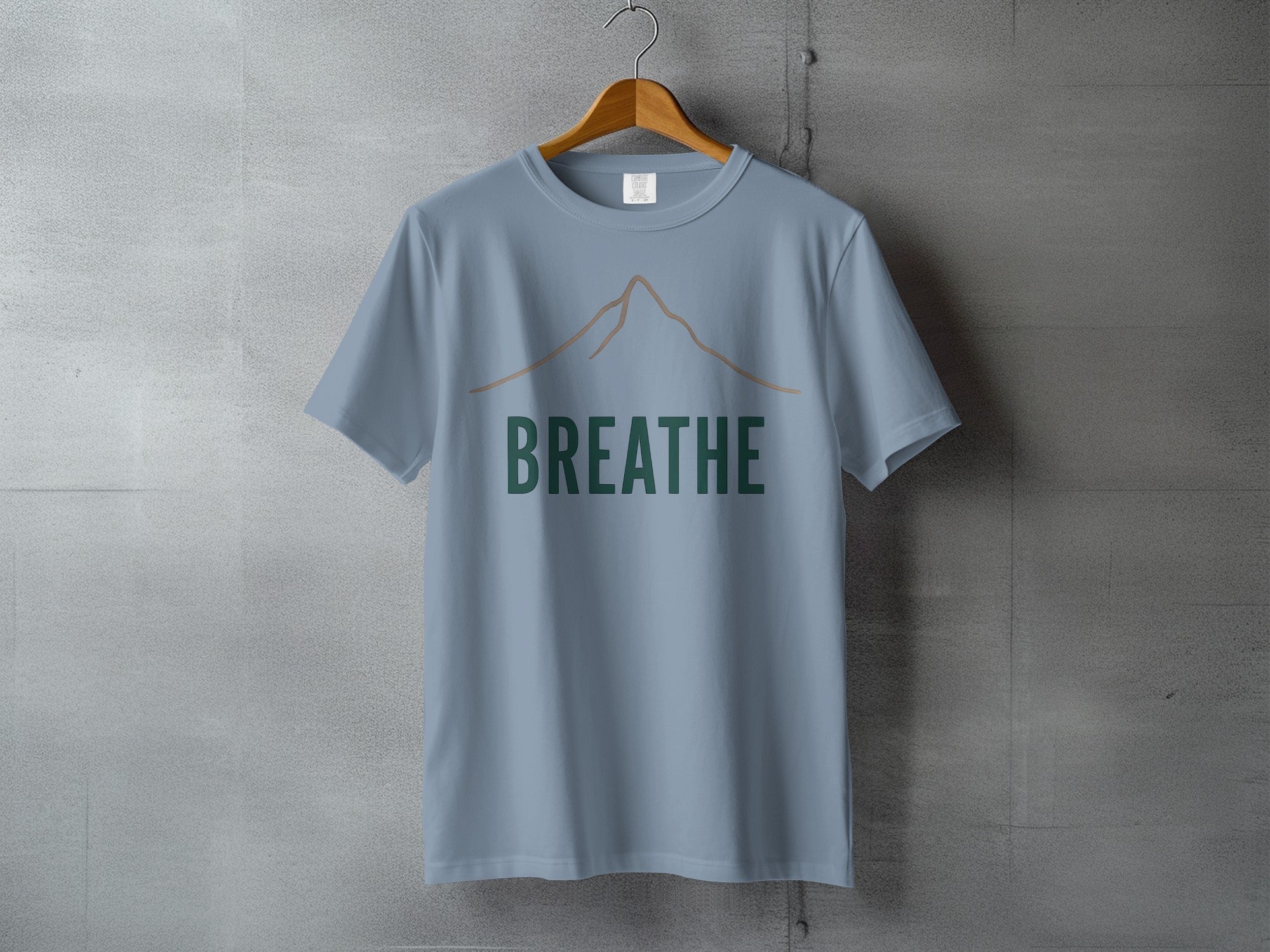 Light Blue Mountain Outline Breathe Design product type
light blue, mountain, breathe, nature, outdoors, adventure, calm, peace, serene, minimalist, graphic, t-shirt, tee, apparel, clothing, shirt, top, inspirational, relaxation, outline