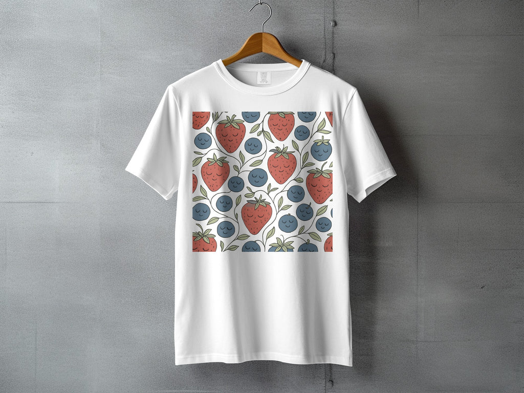 Whimsical Strawberry Blueberry Vine Pattern product type