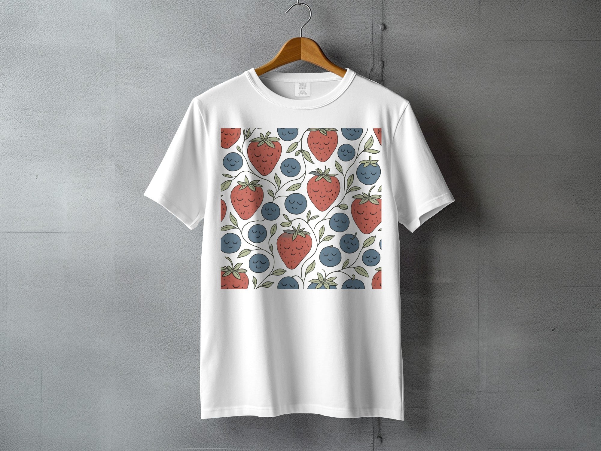 Whimsical Strawberry Blueberry Vine Pattern product type