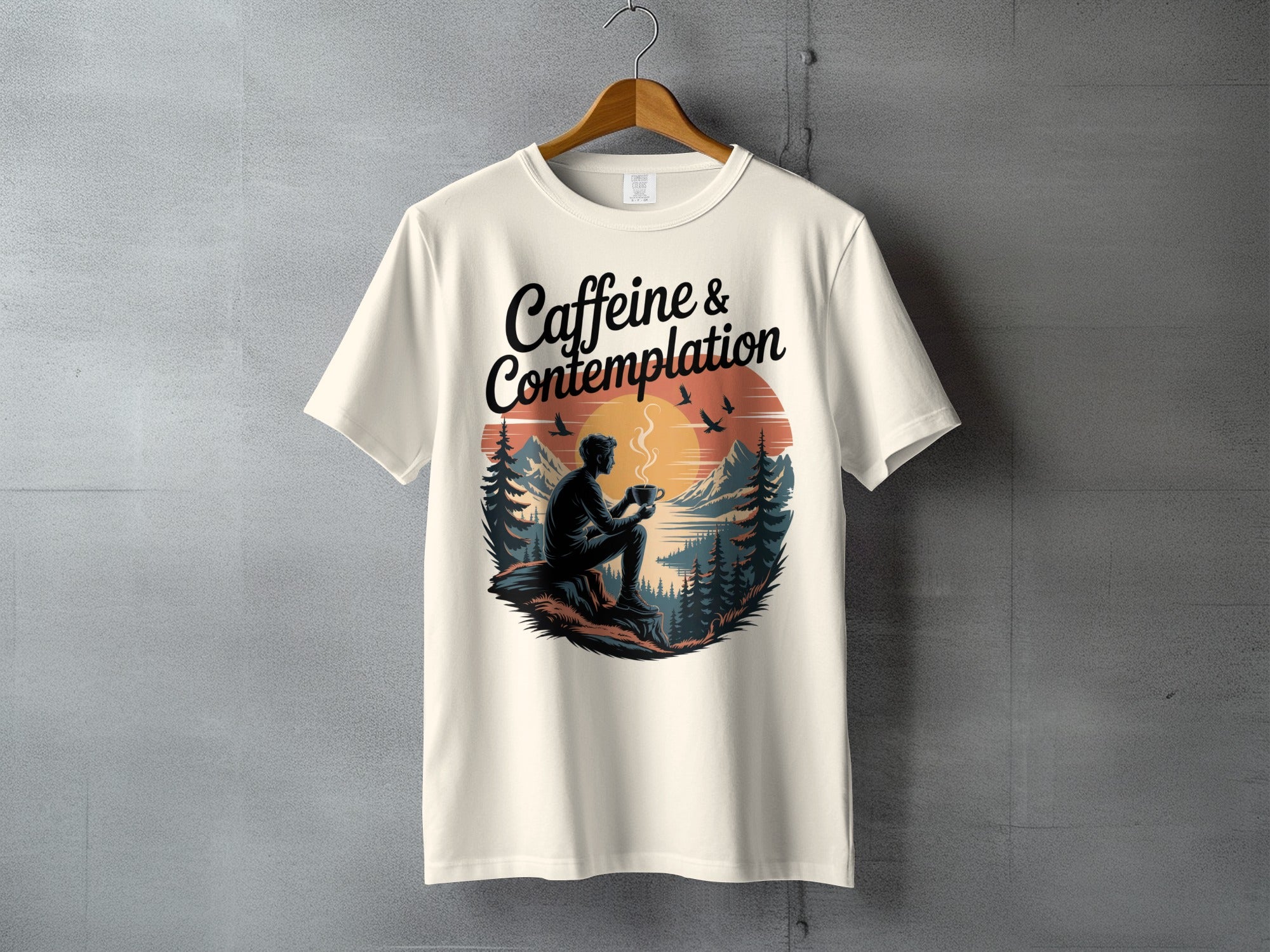 Caffeine & Contemplation Scenic Mountain Lake T-Shirt