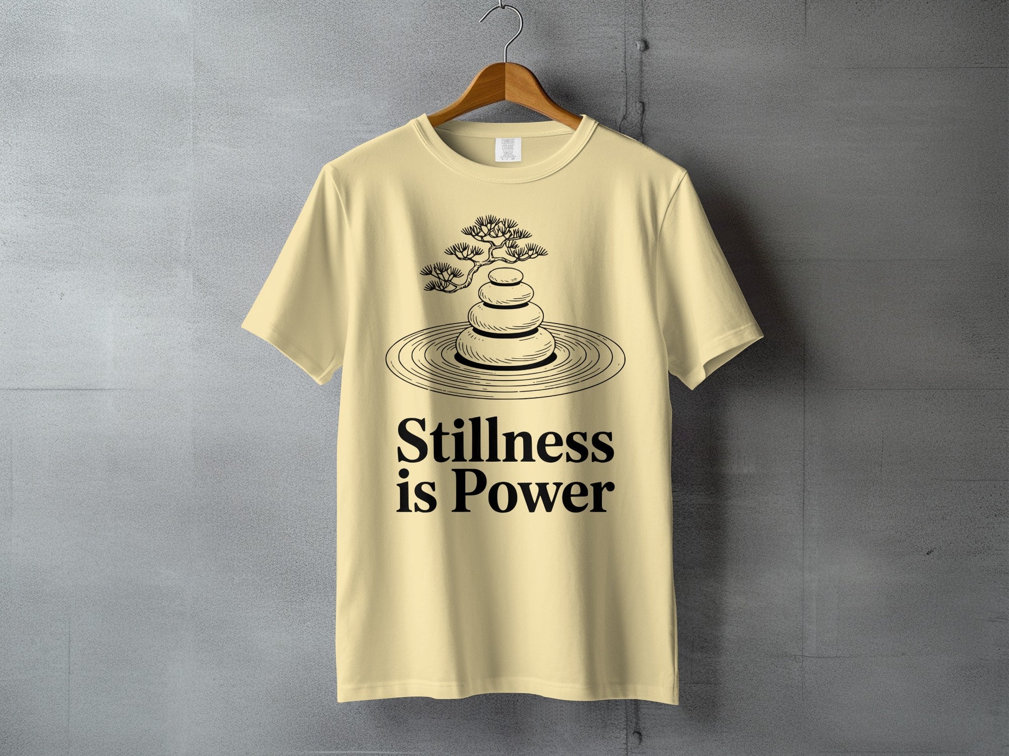 Stillness is Power Zen Stone Bonsai Tree artwork product type