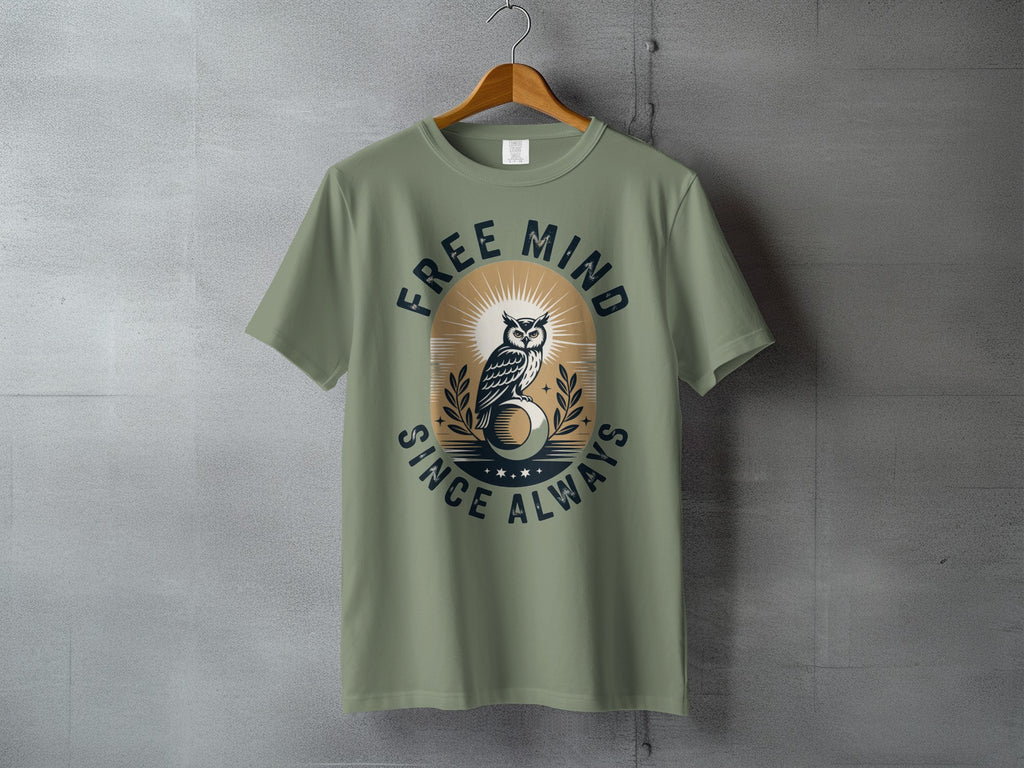 Free Mind Since Always Owl Sunburst Green product type