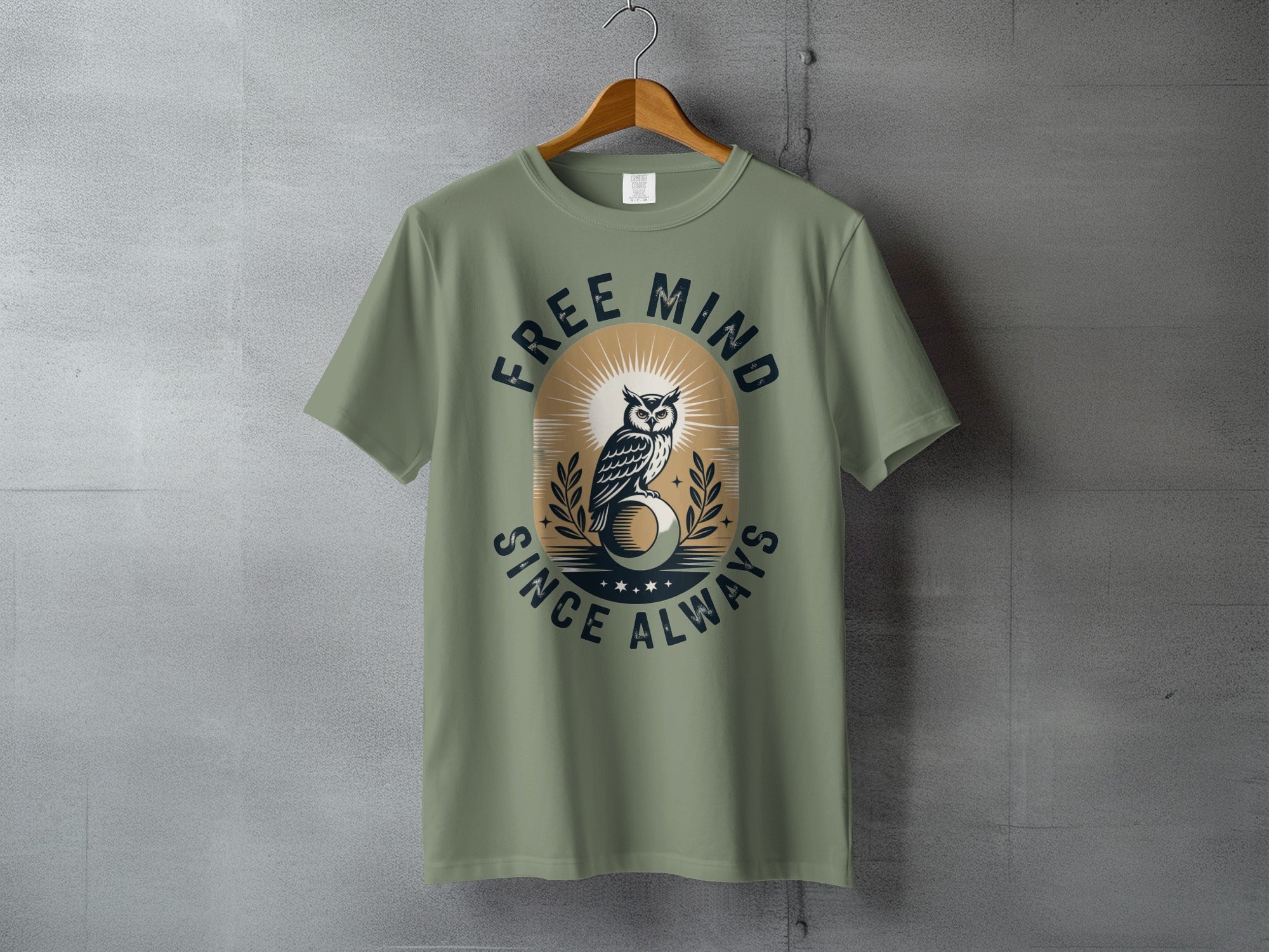 Free Mind Since Always Owl Sunburst Green product type
