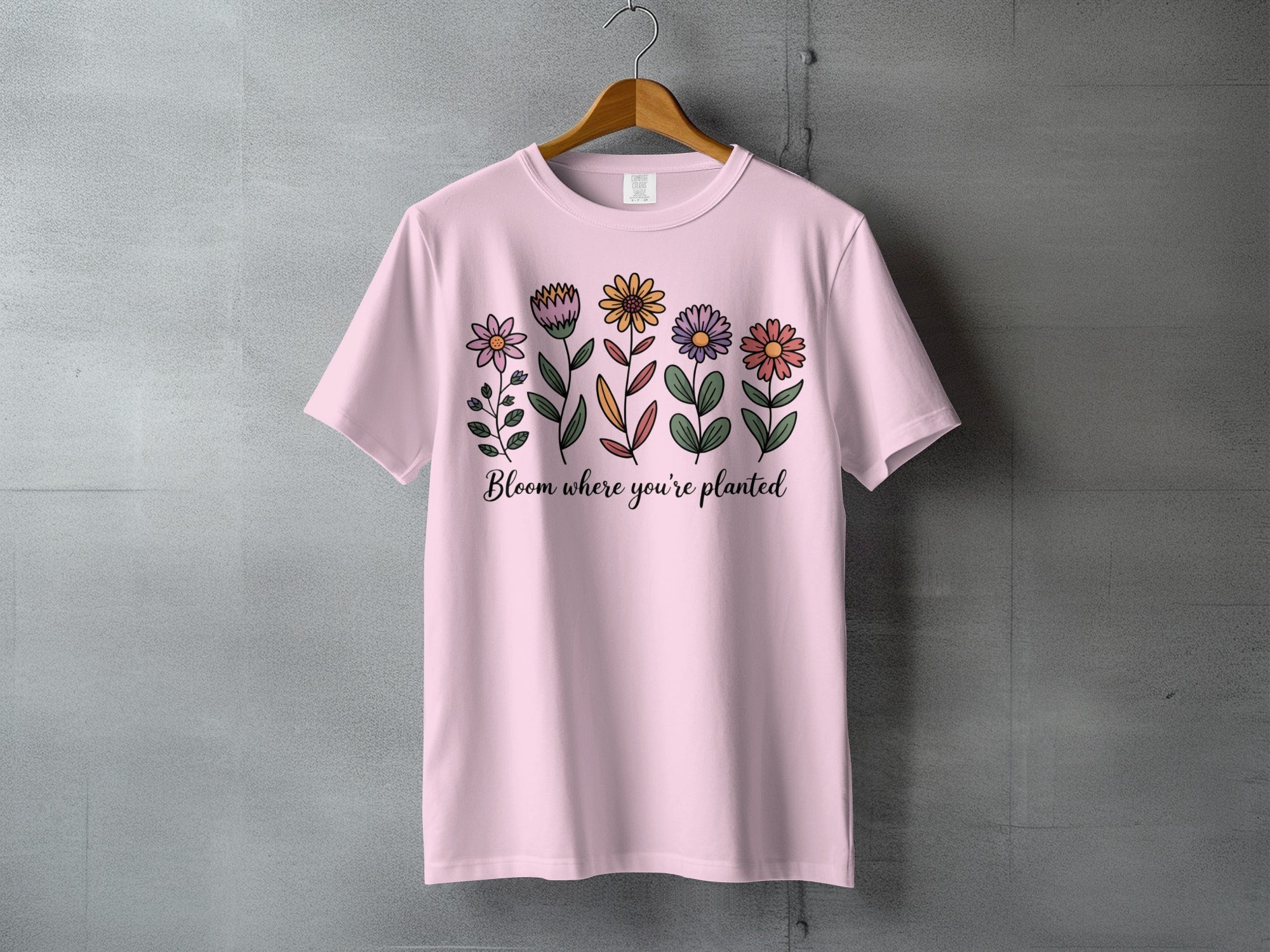 Bloom where you're planted vibrant floral design pink product type