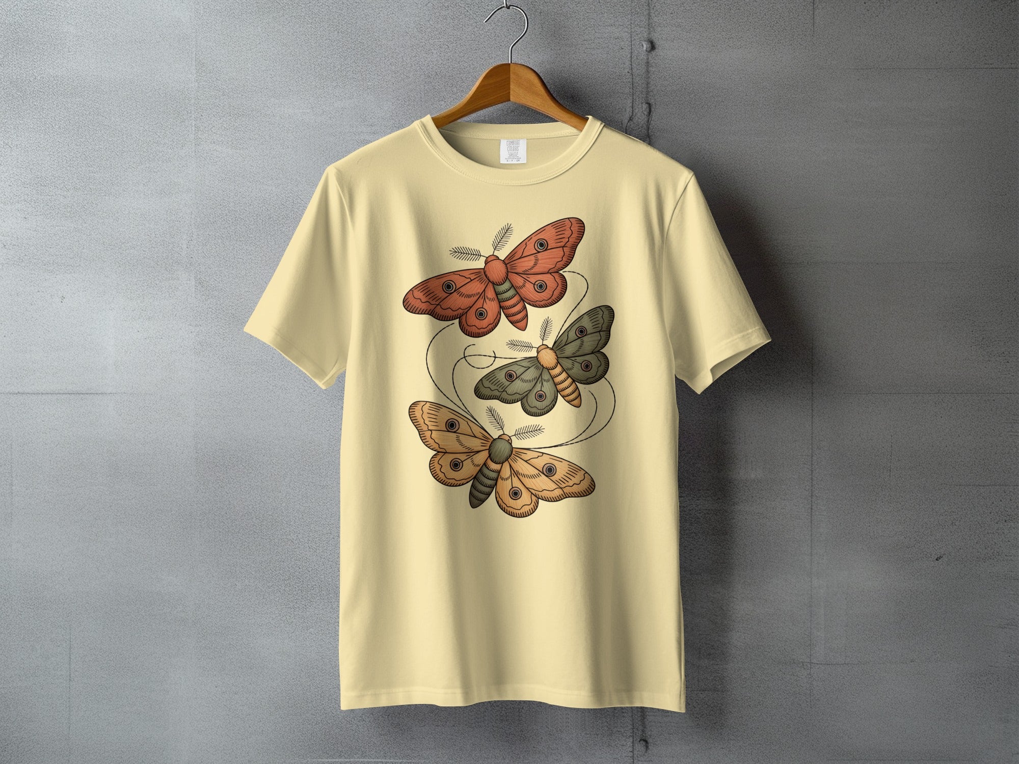 Three Illustrative Moths Shirt Nature Art product type