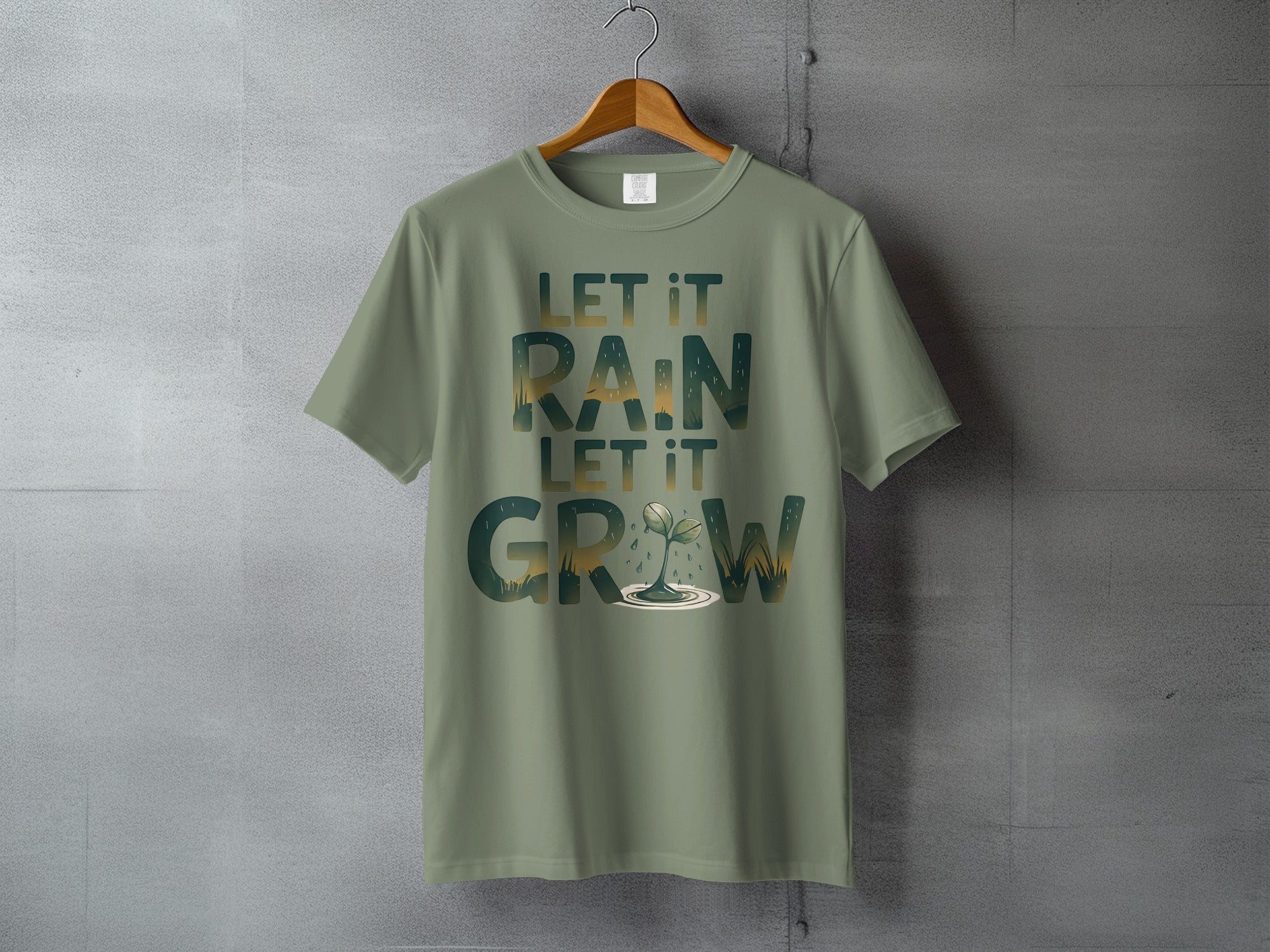 Let It Rain Let It Grow Nature Seedling Landscape T-shirt