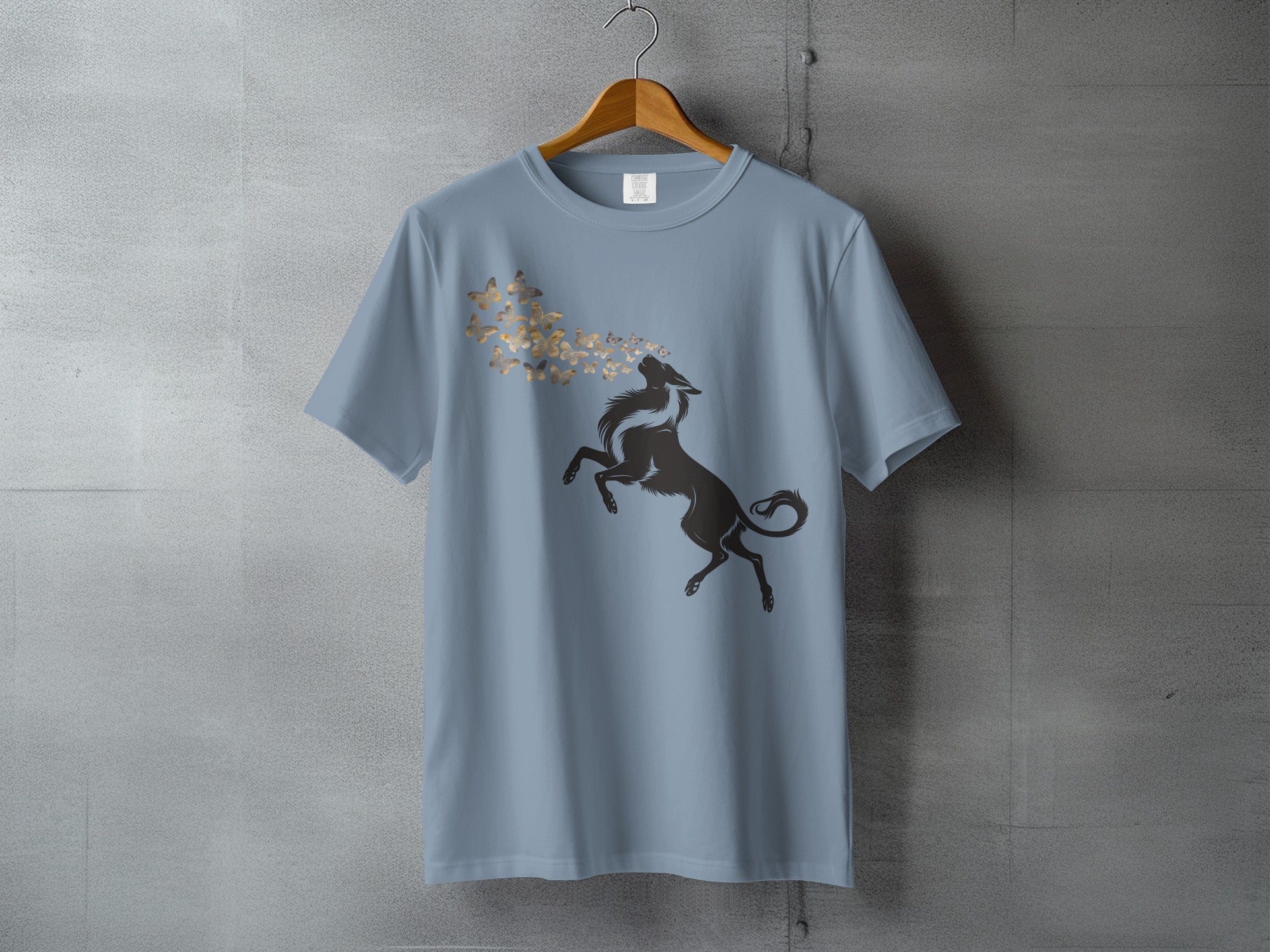 Howling Wolf Golden Butterfly Light Blue product type
Wolf shirt
Butterfly design
Animal graphic
Nature art
Mystical creature
Spirit animal
Unique print
Graphic tee
Blue shirt
Wildlife apparel
Forest motif
Fantasy design
Gold butterflies
Howling wolf
Unisex shirt
Animal lover gift
Elegant design
Artistic print
Creature tee
Insect motif
