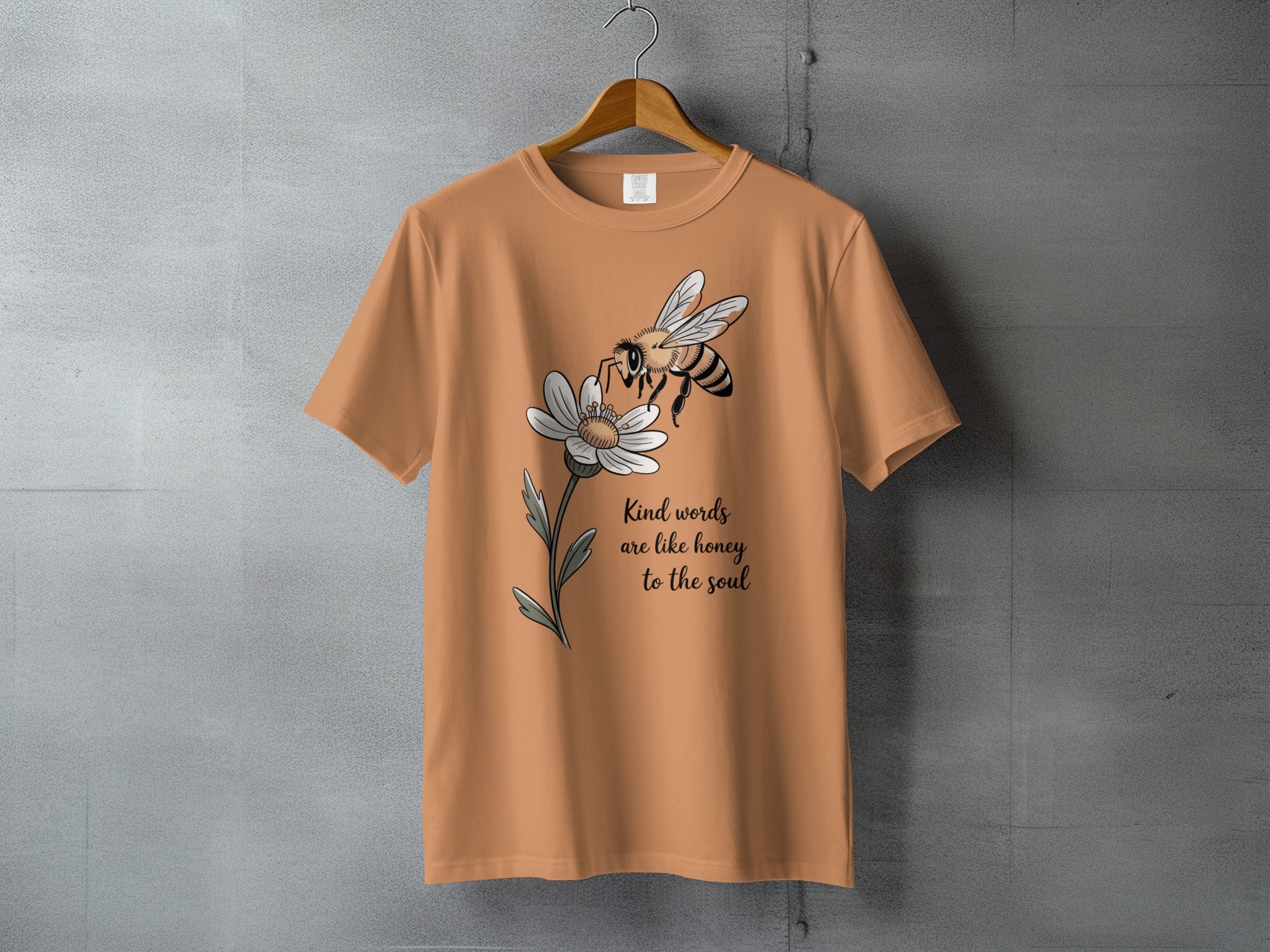 Kind words are like honey to the soul bee daisy design t-shirt
