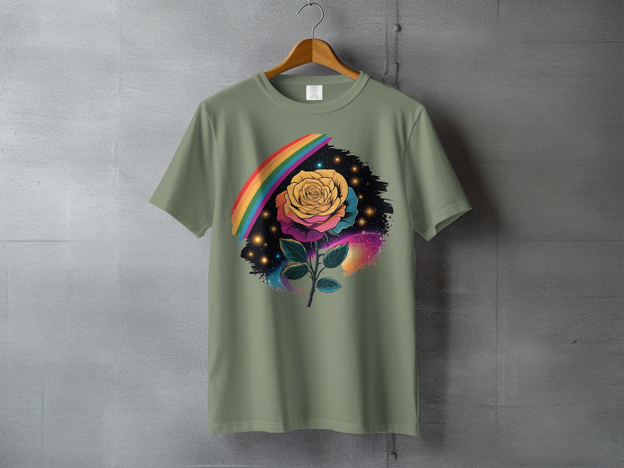Vibrant Rainbow Rose Cosmic Galaxy Stars Design product type