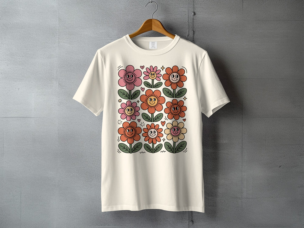 Groovy Smiling Flowers Happy Faces Floral Design product type
