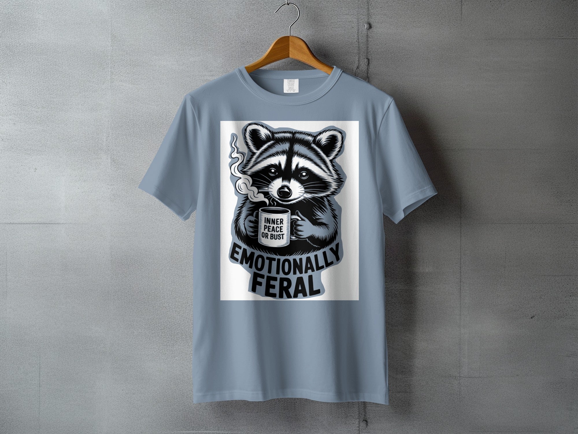 Raccoon Coffee Mug Inner Peace Or Bust Emotionally Feral T-shirt