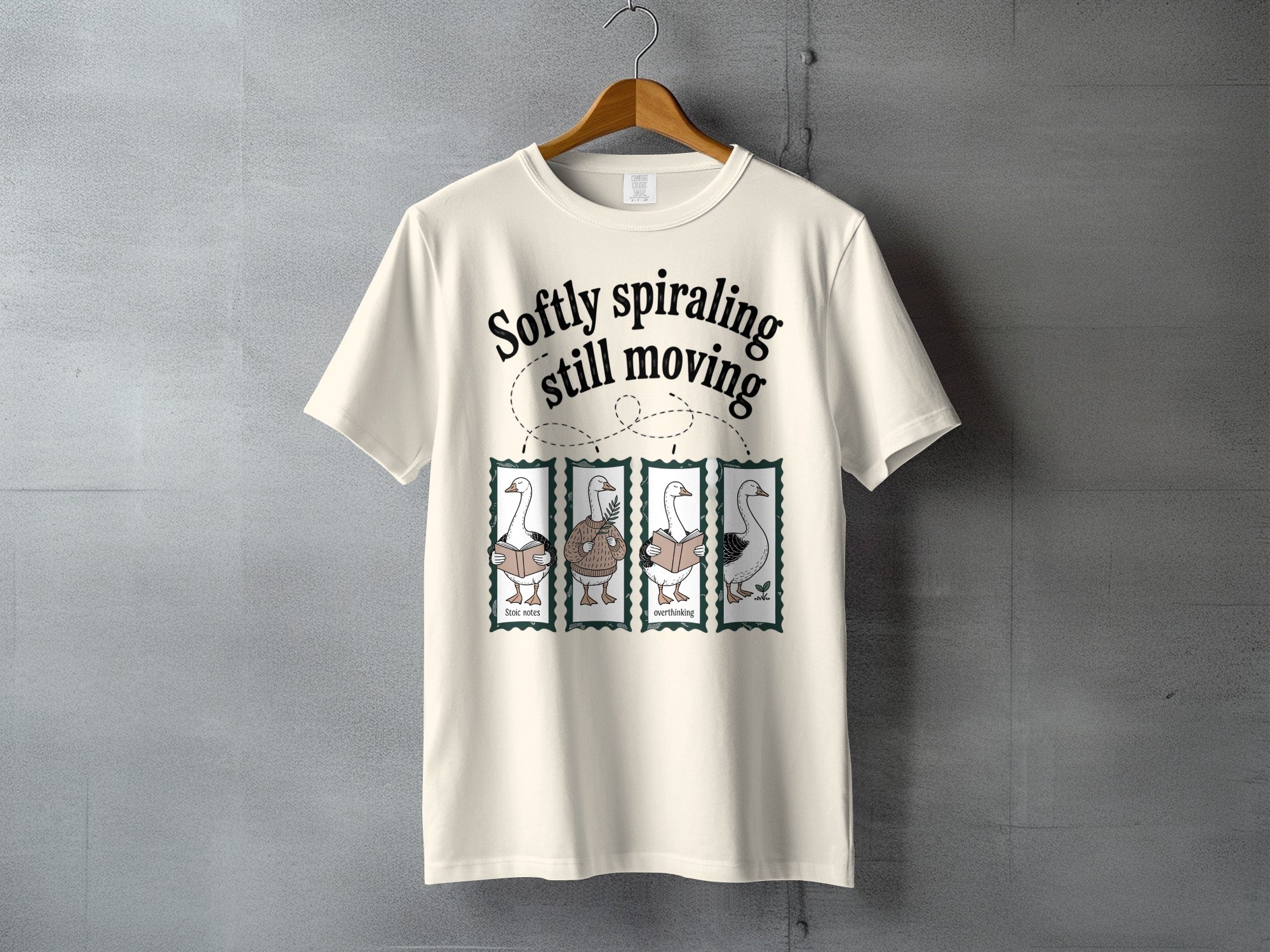 Softly spiraling still moving four geese design product type