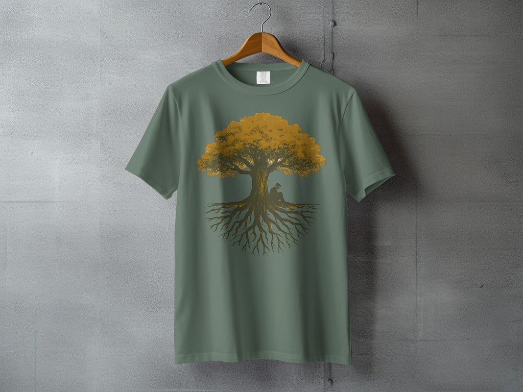 Tree Roots Golden Leaves Human Figure Design product type

Tree design
Roots art
Golden leaves
Nature print
Wisdom graphic
Contemplation tee
Serenity apparel
Silhouette shirt
Spiritual motif
Zen clothing
Earth inspired
Life tree
Growth symbol
Mindfulness wear
Unique style
Artistic t-shirt
Forest imagery
Person under tree
Reading person
Organic theme