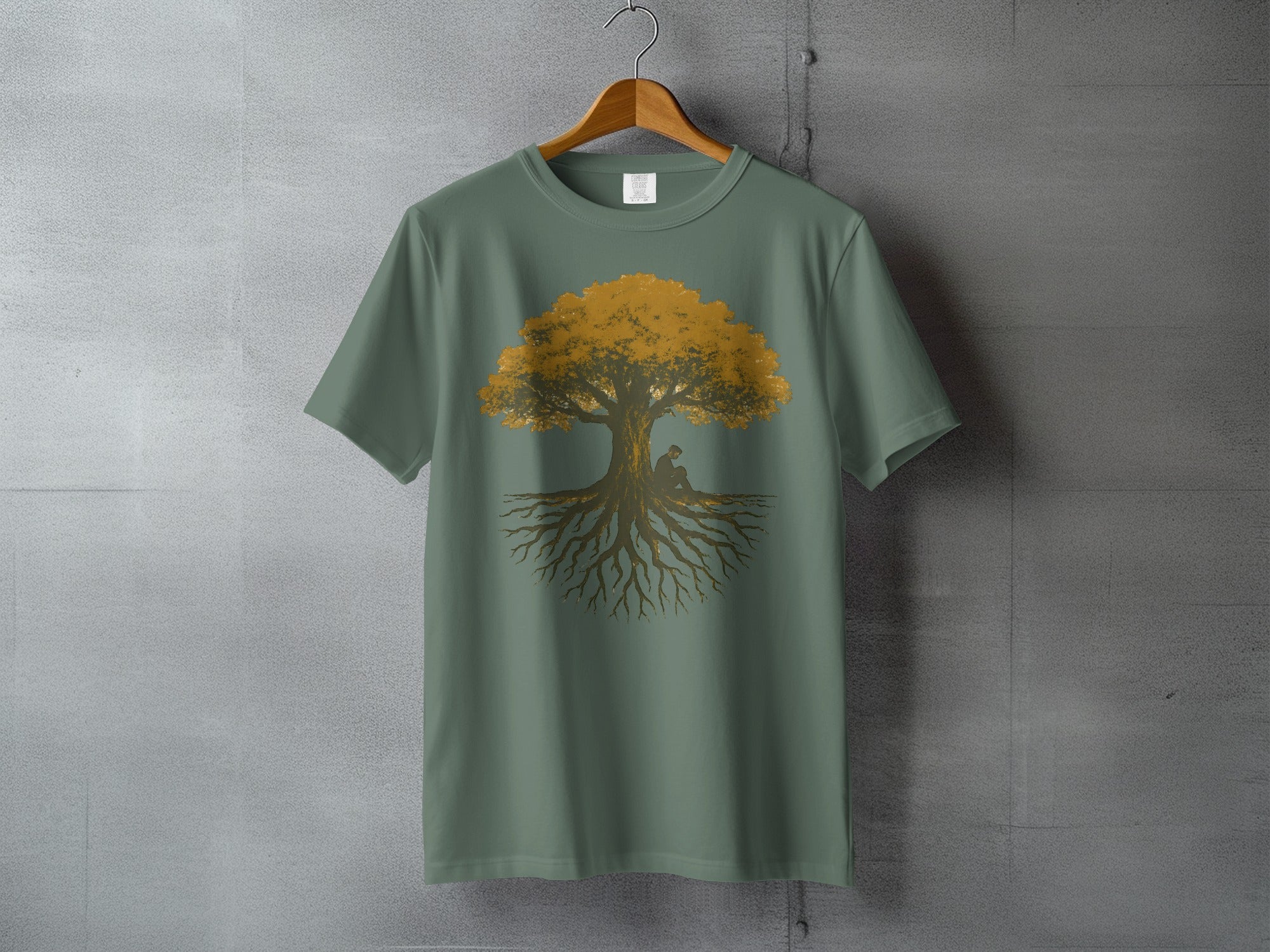 Tree Roots Golden Leaves Human Figure Design product type

Tree design
Roots art
Golden leaves
Nature print
Wisdom graphic
Contemplation tee
Serenity apparel
Silhouette shirt
Spiritual motif
Zen clothing
Earth inspired
Life tree
Growth symbol
Mindfulness wear
Unique style
Artistic t-shirt
Forest imagery
Person under tree
Reading person
Organic theme