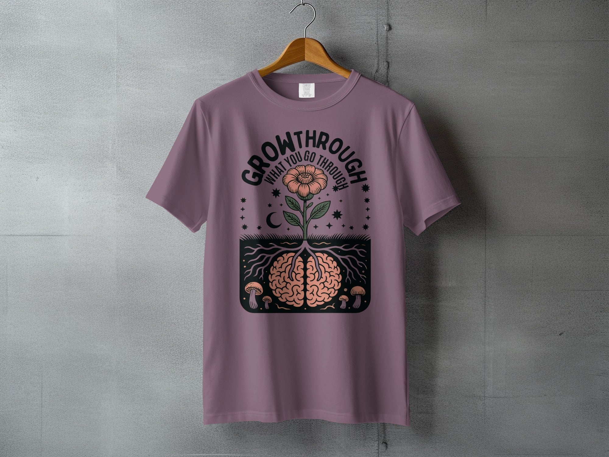 Grow Through What You Go Through Brain Flower T-shirt product type