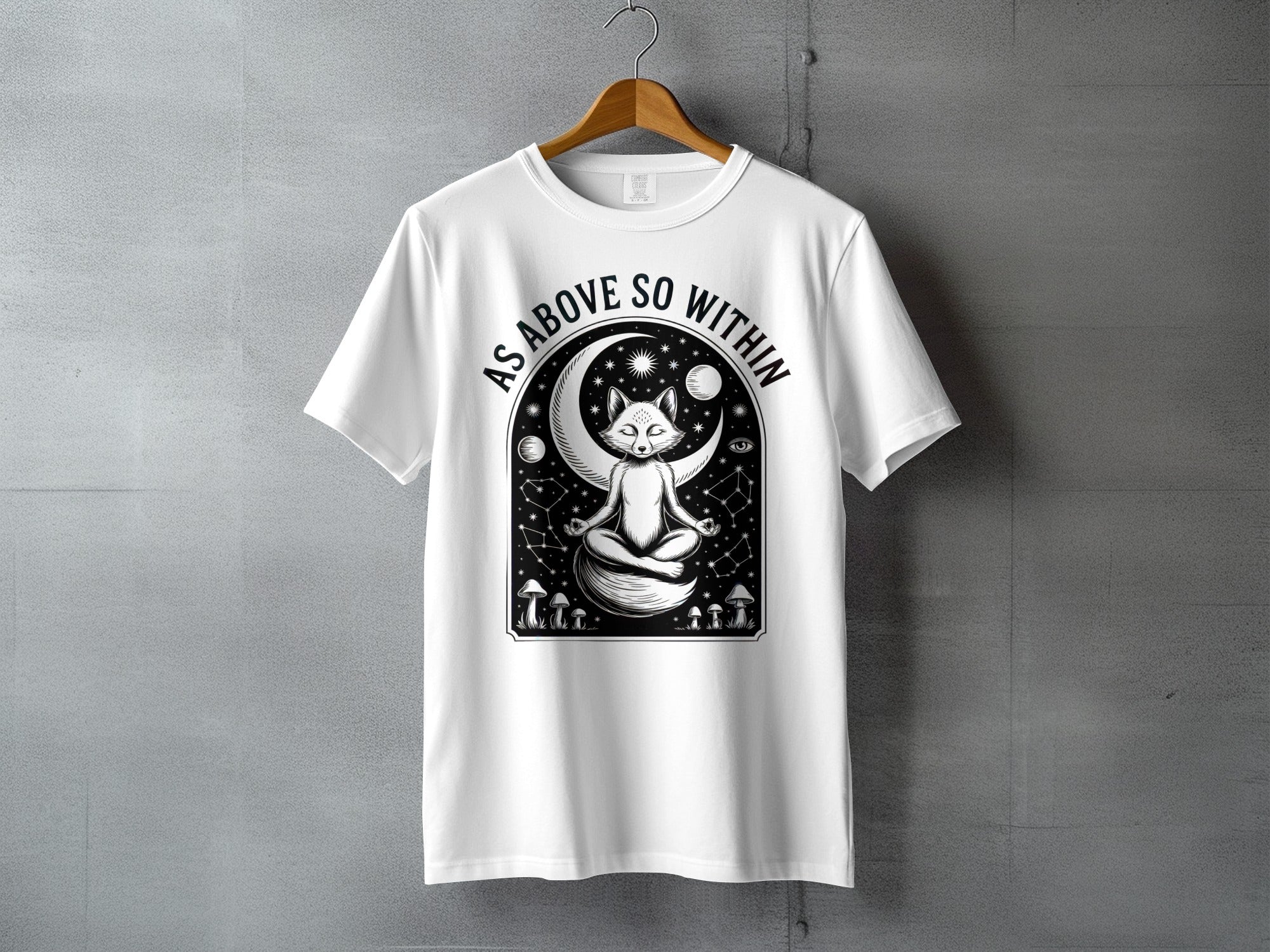 Meditating Fox Crescent Moon AS ABOVE SO WITHIN product type