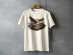 Eagle Flying Mountain Striped Sky Graphic T-shirt product type
Eagle, Mountain, Flying, Bird, Wildlife, Graphic, Retro, Vintage, Nature, Landscape, Adventure, Outdoor, Horizon, Striped, Majestic, Animal, T-shirt, Cream, Apparel, Design