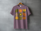 Purple Retro Abstract Floral Pattern Design T-shirt product type