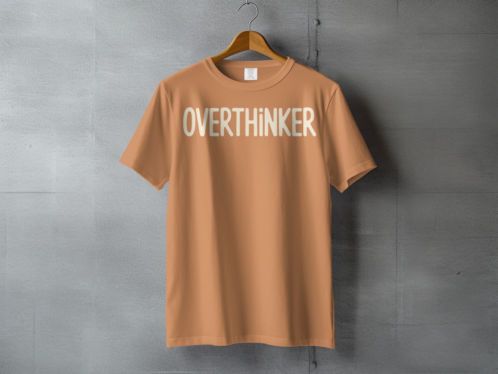 Peach Overthinker Statement Graphic Design T-Shirt product type
