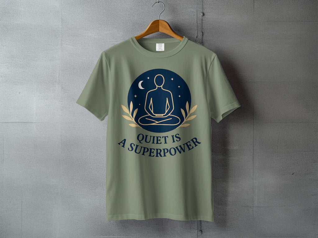 Meditating Figure Moon Stars Quiet Is A Superpower product type