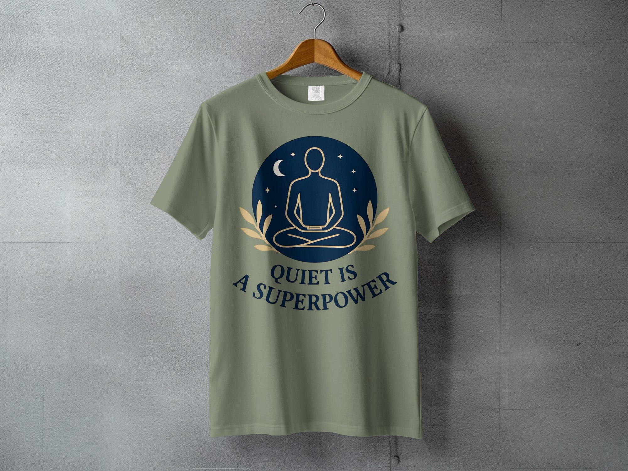 Meditating Figure Moon Stars Quiet Is A Superpower product type