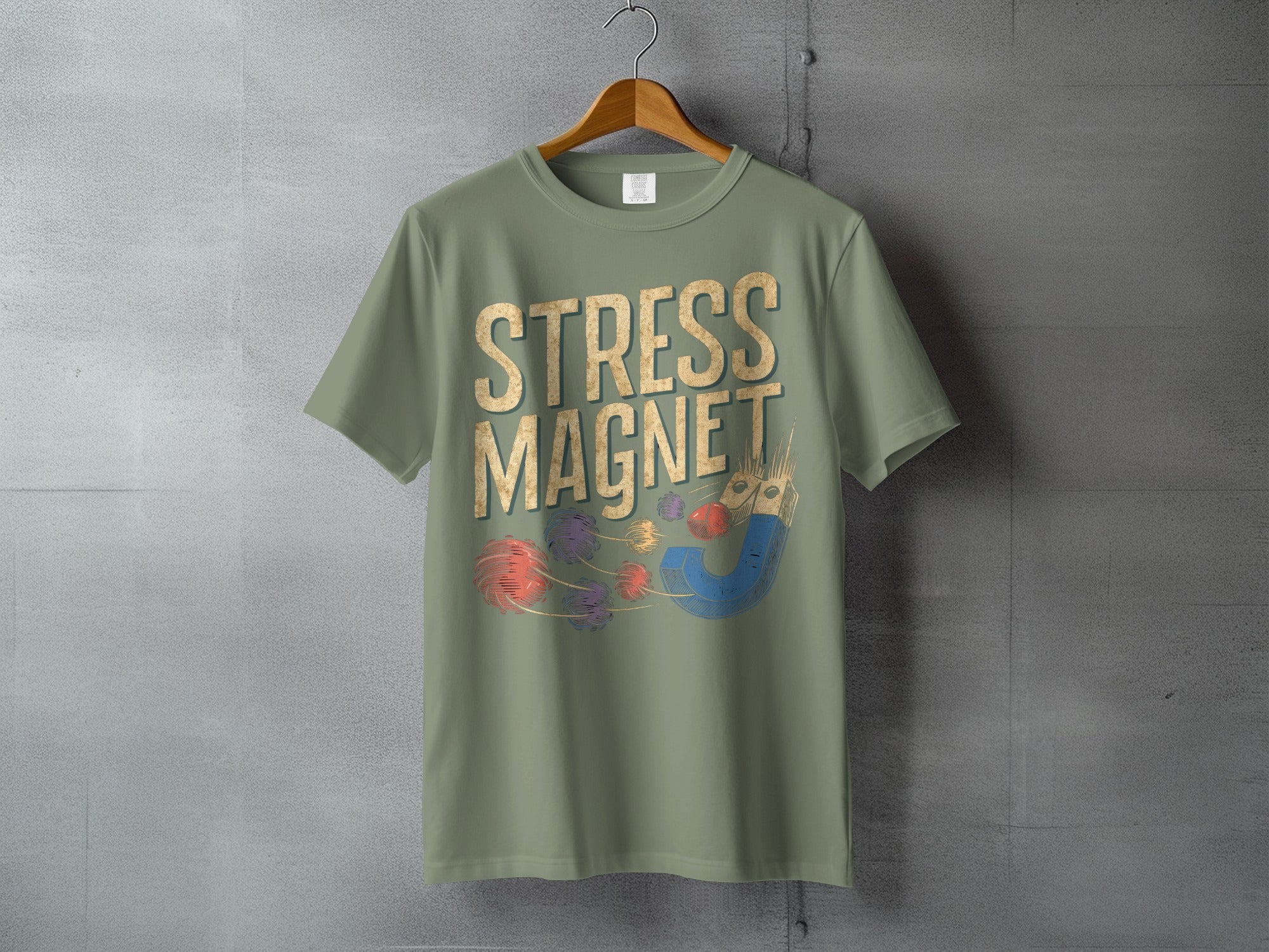 Stress Magnet funny graphic tee shirt product type