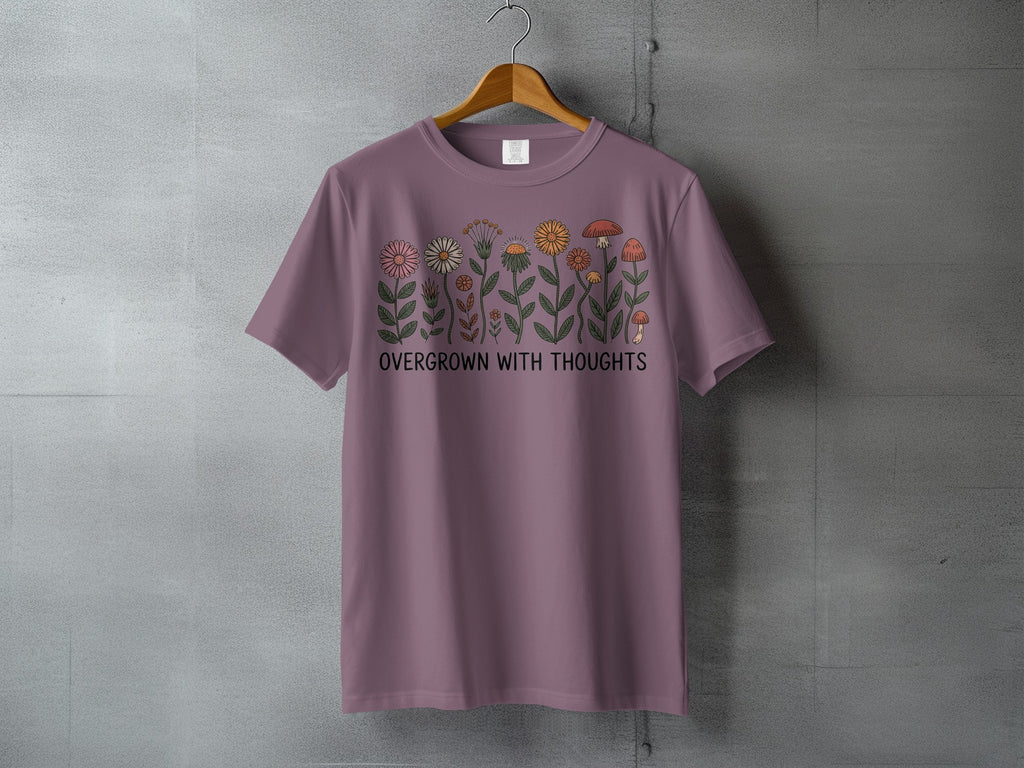 OVERGROWN WITH THOUGHTS Floral Mushroom Graphic product type