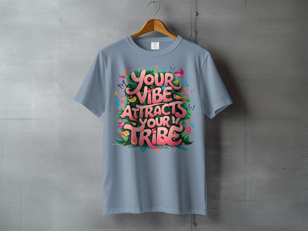 YOUR VIBE ATTRACTS YOUR TRIBE colorful graphic product type