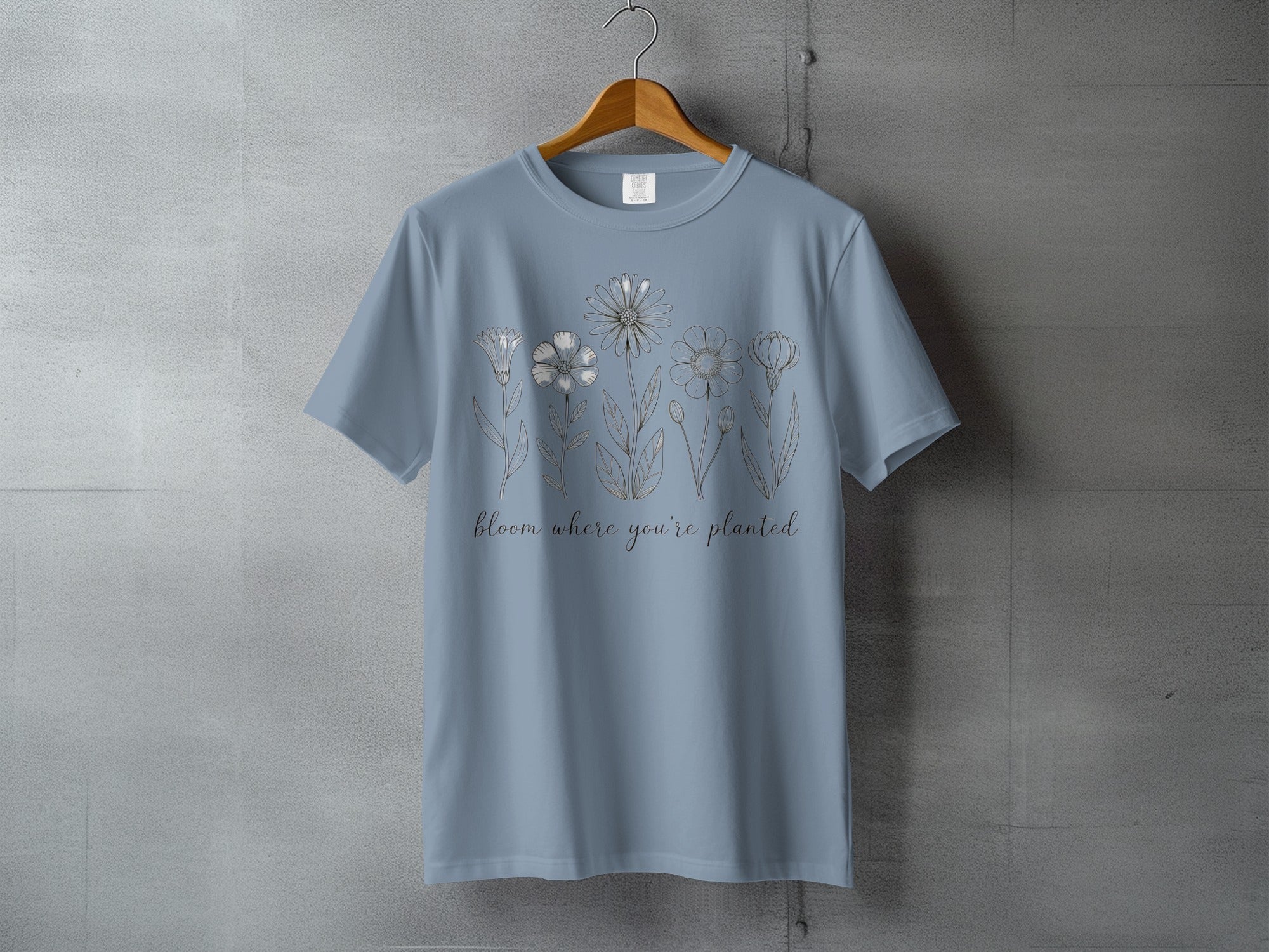 Bloom Where You're Planted Floral Design T-shirt product type