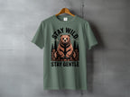 Stay Wild Stay Gentle Bear Forest Nature Graphic Tee product type