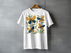 White Butterfly Leaves Design Print T Shirt product type