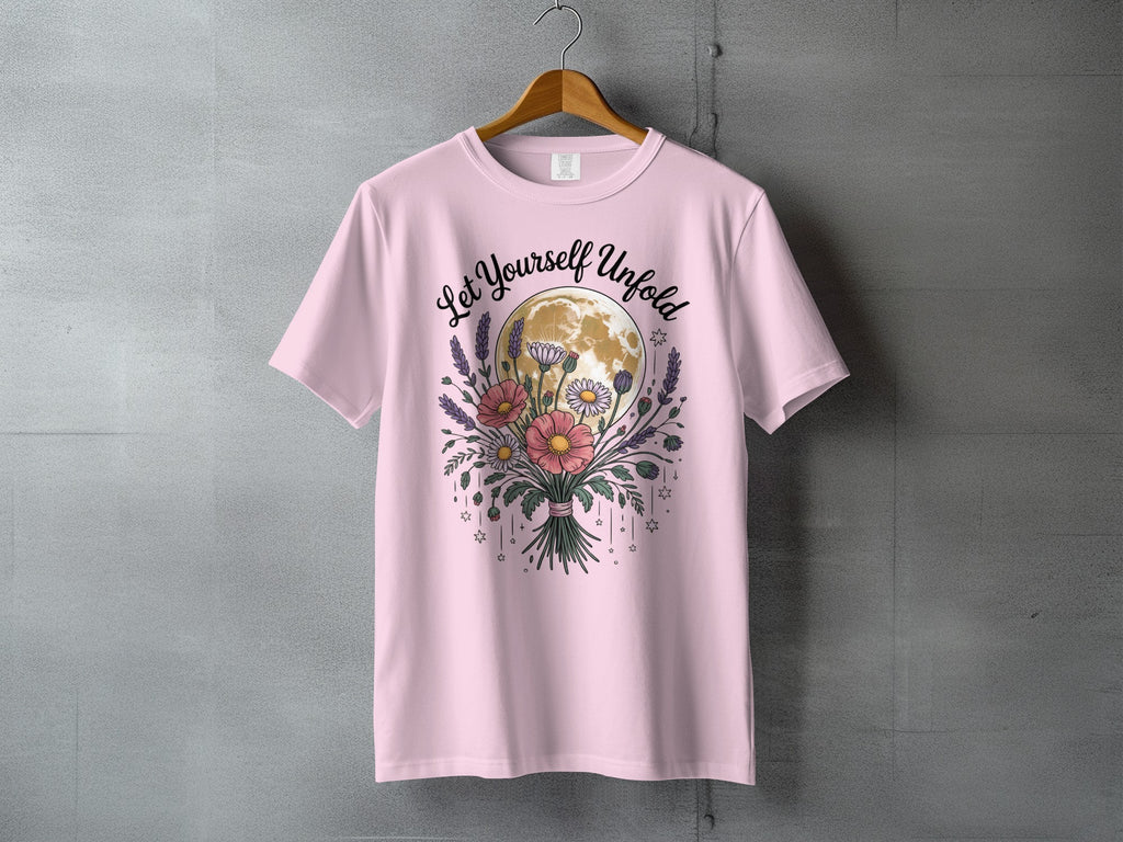 Let Yourself Unfold Moon Flower Bouquet T-shirt product type