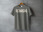 RECHARGING slogan design grey round neck product type