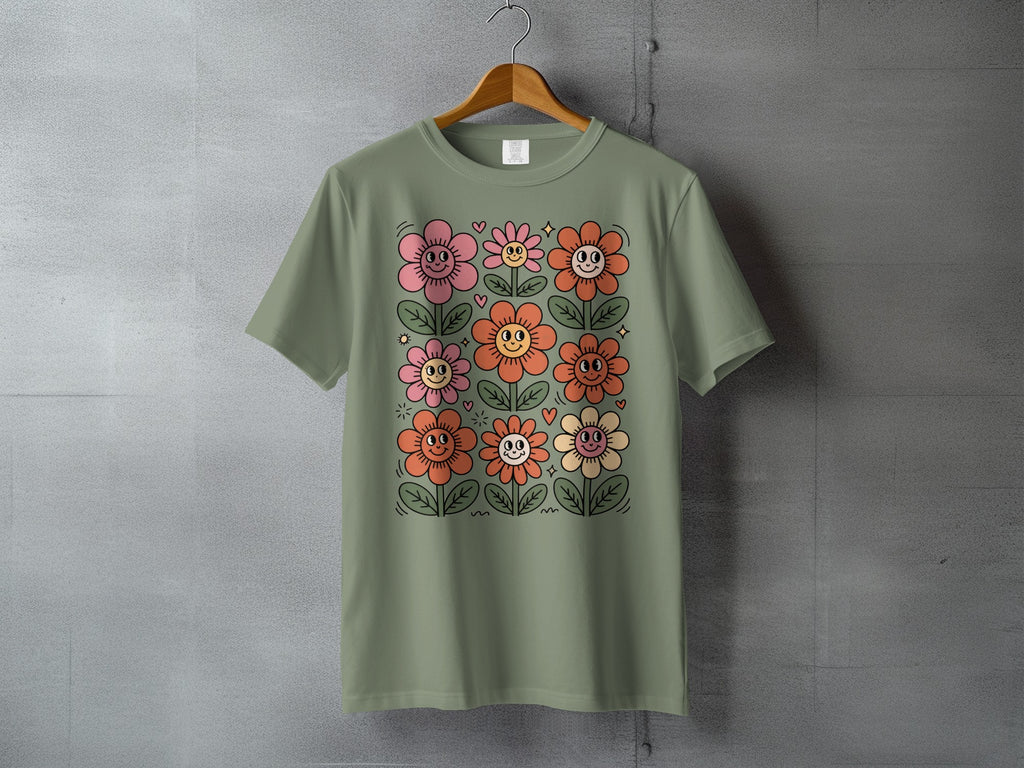 Smiling Happy Flower Graphic Hearts Sparkles Design product type