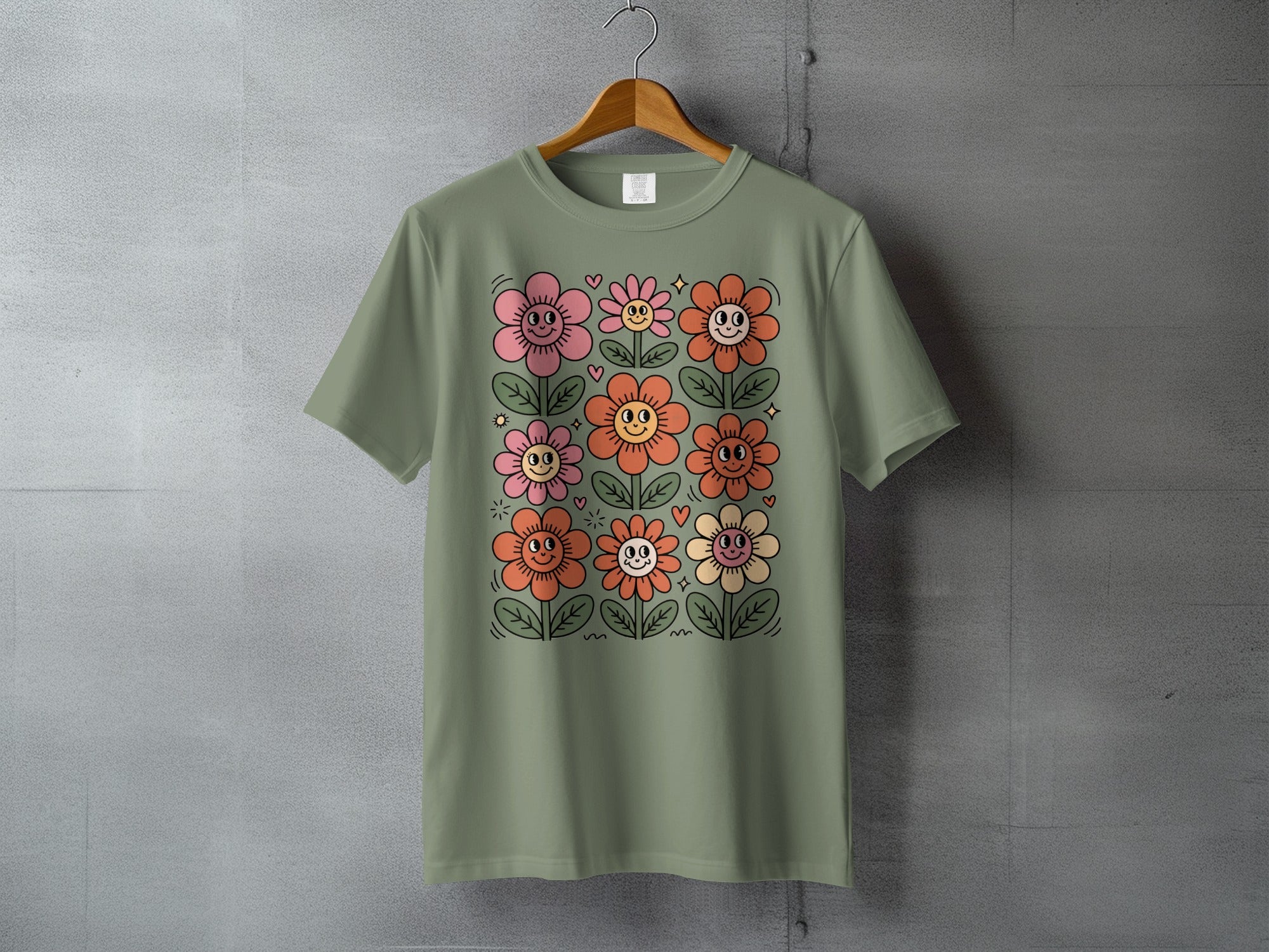 Smiling Happy Flower Graphic Hearts Sparkles Design product type